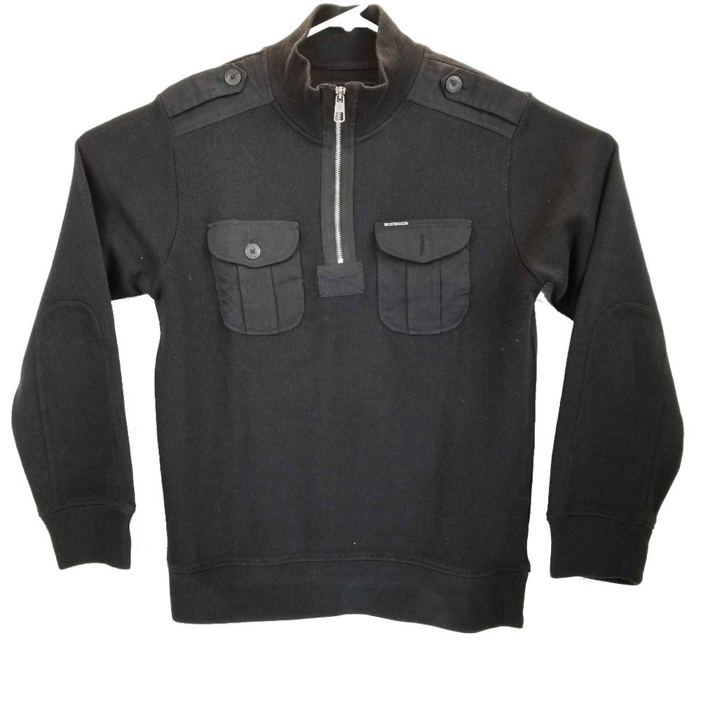 Marc Ecko Mens Med Black Cotton Sweater Cut & Sew